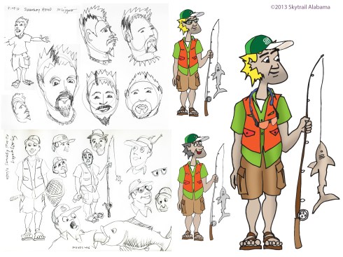 this is Sharkey, a character for signage at a soon to be built theme park on the gulf coast in Alabama.